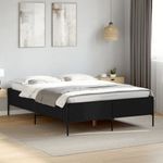 Casa si Gradina - Mobilier - Paturi si accesorii - Paturi - Cadru de pat, negru, 150x200 cm, lemn prelucrat si metal - Infinity.ro