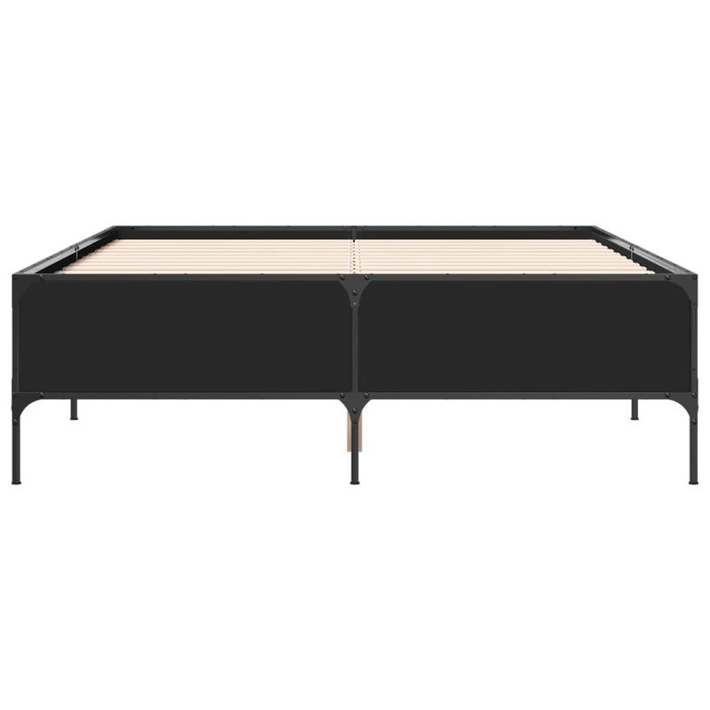 Casa si Gradina - Mobilier - Paturi si accesorii - Paturi - Cadru de pat, negru, 150x200 cm, lemn prelucrat si metal - Infinity.ro