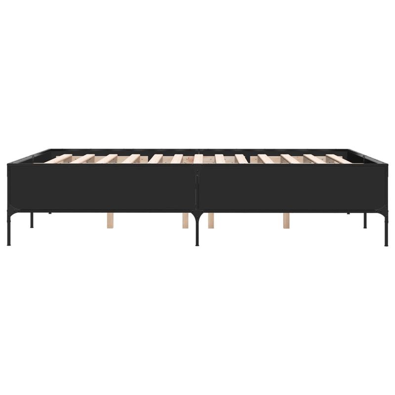 Casa si Gradina - Mobilier - Paturi si accesorii - Paturi - Cadru de pat, negru, 150x200 cm, lemn prelucrat si metal - Infinity.ro