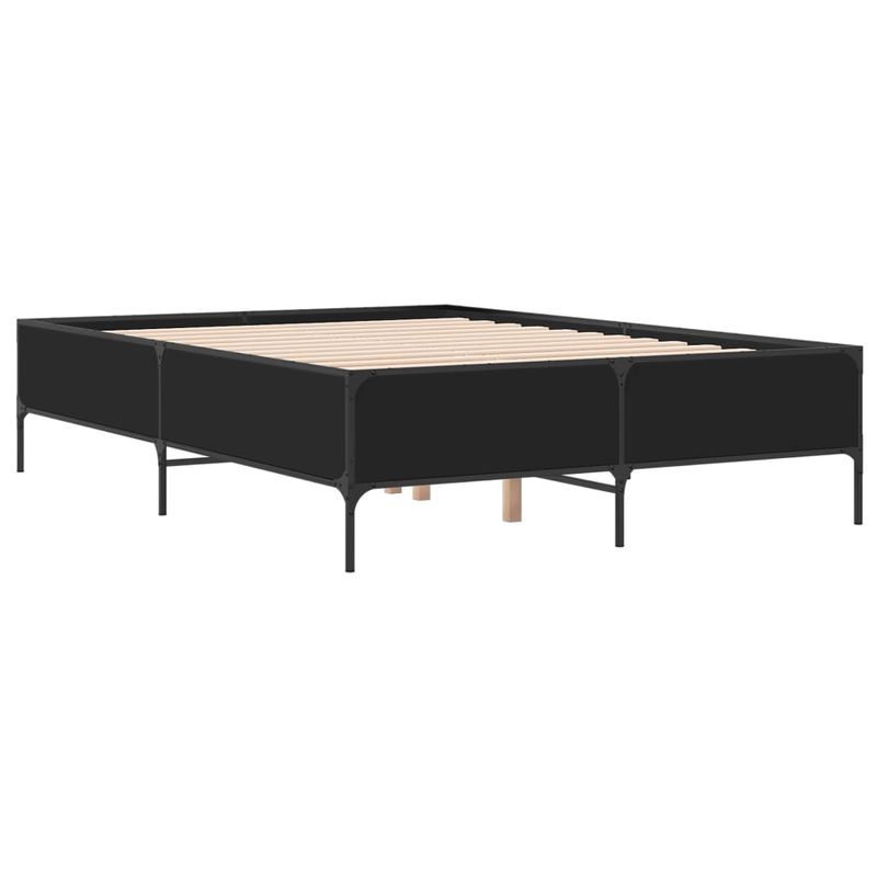 Casa si Gradina - Mobilier - Paturi si accesorii - Paturi - Cadru de pat, negru, 150x200 cm, lemn prelucrat si metal - Infinity.ro