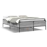 Casa si Gradina - Mobilier - Paturi si accesorii - Paturi - Cadru de pat, gri sonoma, 140x200 cm, lemn prelucrat si metal - Infinity.ro