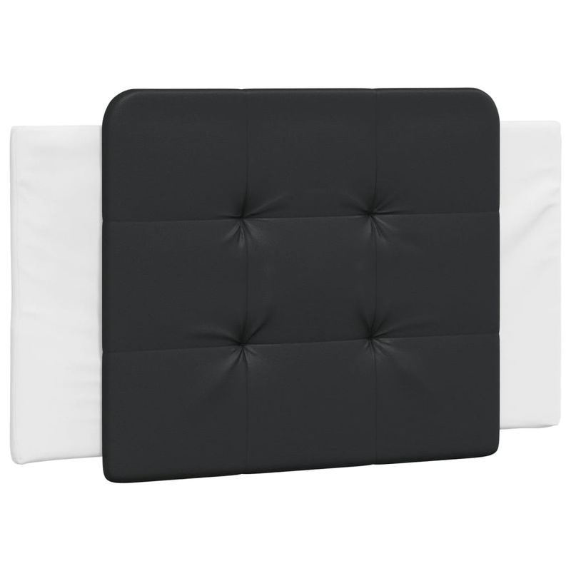 Casa si Gradina - Mobilier - Paturi si accesorii - Paturi - Pat cu saltea, alb si negru, 90x200 cm, piele ecologica - Infinity.ro