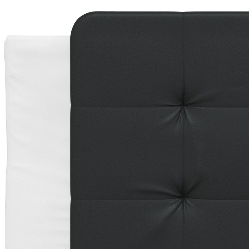 Casa si Gradina - Mobilier - Paturi si accesorii - Paturi - Pat cu saltea, alb si negru, 90x200 cm, piele ecologica - Infinity.ro