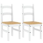 Casa si Gradina - Mobilier - Scaune si fotolii - Scaune - Scaune de bucatarie, 2 buc., alb, 40x46x99cm, lemn masiv de pin - Infinity.ro