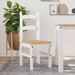 Casa si Gradina - Mobilier - Scaune si fotolii - Scaune - Scaune de bucatarie, 2 buc., alb, 40x46x99cm, lemn masiv de pin - Infinity.ro