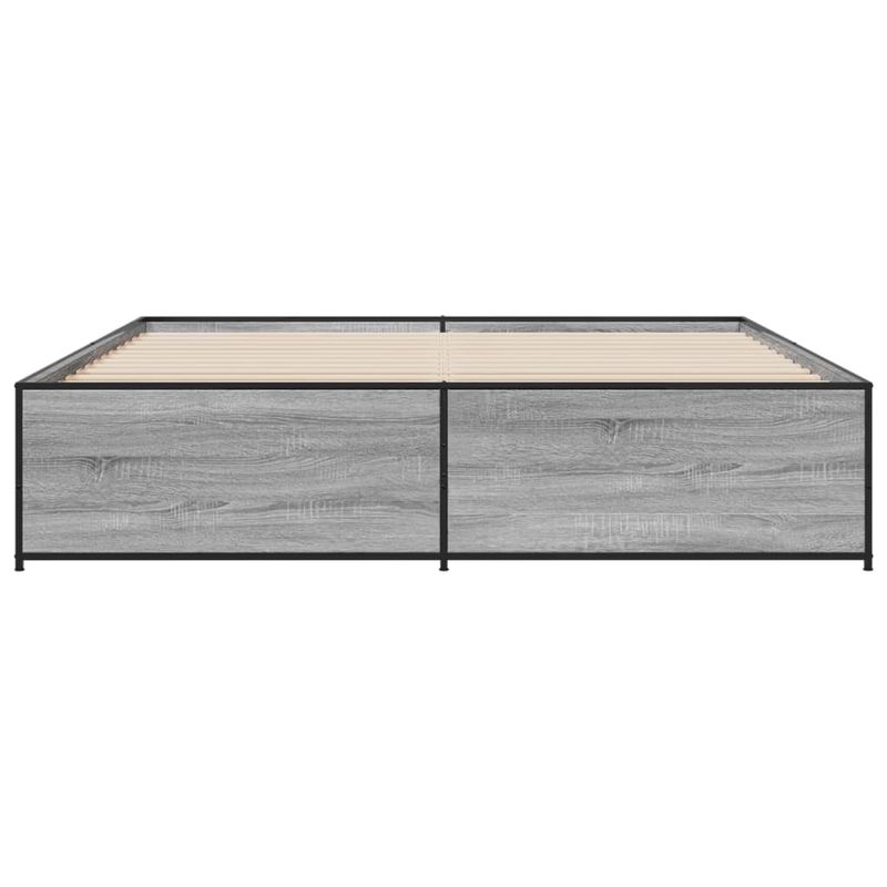 Casa si Gradina - Mobilier - Paturi si accesorii - Paturi - Cadru de pat, gri sonoma, 180x200 cm, lemn prelucrat si metal - Infinity.ro