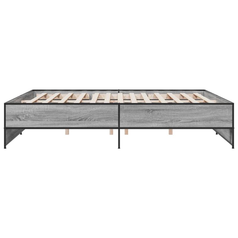 Casa si Gradina - Mobilier - Paturi si accesorii - Paturi - Cadru de pat, gri sonoma, 180x200 cm, lemn prelucrat si metal - Infinity.ro