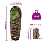 Sport si Outdoor - Camping - Saci de dormit - Sac de dormit tip mumie pentru adulti de camping, 3 anotimpuri - Infinity.ro