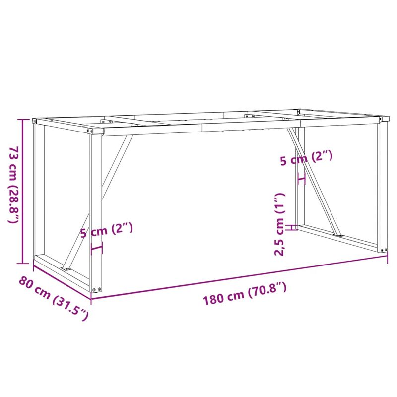 Casa si Gradina - Mobilier - Feronerie si accesorii mobila - Picioare masa de sufragerie O-Frame 180x80x73 cm Fonta - Infinity.ro