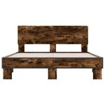 Casa si Gradina - Mobilier - Paturi si accesorii - Paturi - Cadru de pat, stejar fumuriu 140x200 cm lemn prelucrat si metal - Infinity.ro