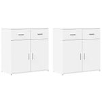 Casa si Gradina - Mobilier - Comode si corpuri - Comode - Dulapuri, alb, 2 buc., 79x38x80 cm, lemn prelucrat - Infinity.ro