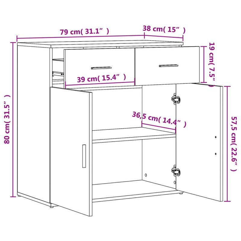 Casa si Gradina - Mobilier - Comode si corpuri - Comode - Dulapuri, alb, 2 buc., 79x38x80 cm, lemn prelucrat - Infinity.ro