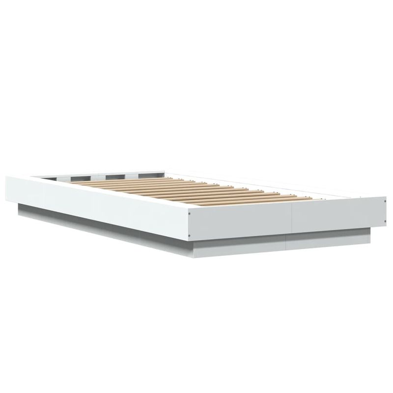 Casa si Gradina - Mobilier - Paturi si accesorii - Paturi - Cadru de pat cu lumini LED, alb, 100x200 cm, lemn prelucrat - Infinity.ro