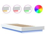 Casa si Gradina - Mobilier - Paturi si accesorii - Paturi - Cadru de pat cu lumini LED, alb, 100x200 cm, lemn prelucrat - Infinity.ro