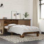 Casa si Gradina - Mobilier - Paturi si accesorii - Paturi - Cadru de pat, stejar fumuriu, 90x200cm, lemn prelucrat si metal - Infinity.ro