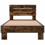 Casa si Gradina - Mobilier - Paturi si accesorii - Paturi - Cadru de pat, stejar fumuriu, 90x200cm, lemn prelucrat si metal - Infinity.ro