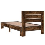 Casa si Gradina - Mobilier - Paturi si accesorii - Paturi - Cadru de pat, stejar fumuriu, 90x200cm, lemn prelucrat si metal - Infinity.ro