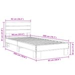 Casa si Gradina - Mobilier - Paturi si accesorii - Paturi - Cadru de pat, stejar fumuriu, 90x200cm, lemn prelucrat si metal - Infinity.ro