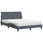 Casa si Gradina - Mobilier - Paturi si accesorii - Paturi - Pat cu saltea, gri inchis, 140x190 cm, catifea - Infinity.ro