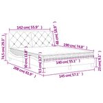 Casa si Gradina - Mobilier - Paturi si accesorii - Paturi - Pat cu saltea, gri inchis, 140x190 cm, catifea - Infinity.ro