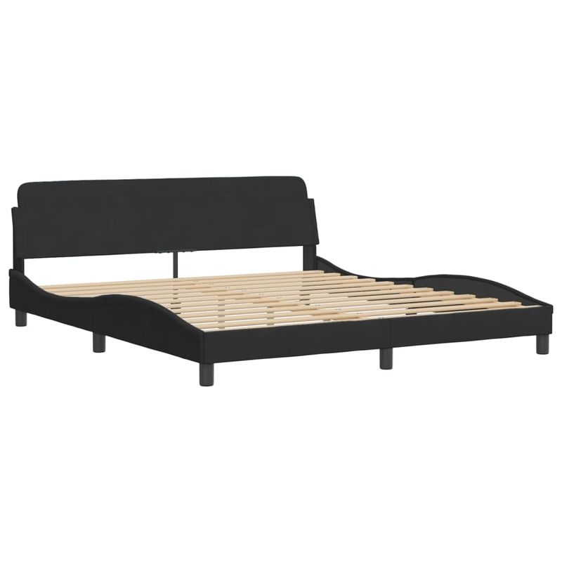 Casa si Gradina - Mobilier - Paturi si accesorii - Paturi - Pat cu saltea, negru, 180x200 cm, catifea - Infinity.ro