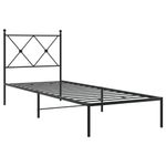 Casa si Gradina - Mobilier - Paturi si accesorii - Paturi - Cadru de pat metalic cu tablie, negru, 75x190 cm - Infinity.ro