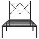 Casa si Gradina - Mobilier - Paturi si accesorii - Paturi - Cadru de pat metalic cu tablie, negru, 75x190 cm - Infinity.ro