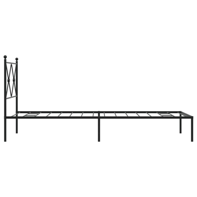 Casa si Gradina - Mobilier - Paturi si accesorii - Paturi - Cadru de pat metalic cu tablie, negru, 75x190 cm - Infinity.ro