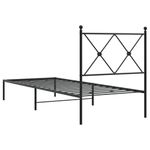 Casa si Gradina - Mobilier - Paturi si accesorii - Paturi - Cadru de pat metalic cu tablie, negru, 75x190 cm - Infinity.ro