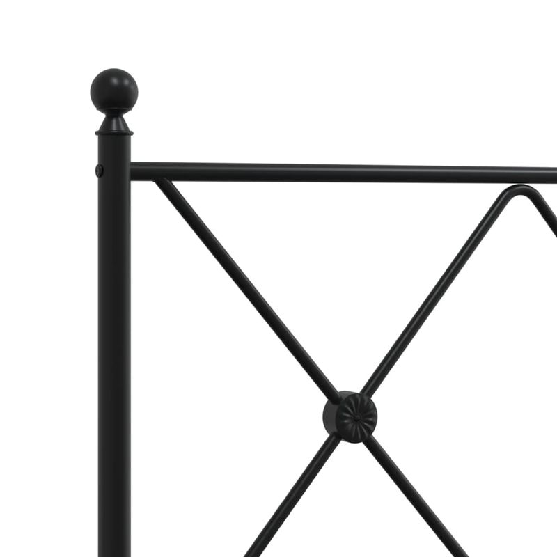 Casa si Gradina - Mobilier - Paturi si accesorii - Paturi - Cadru de pat metalic cu tablie, negru, 75x190 cm - Infinity.ro