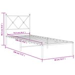 Casa si Gradina - Mobilier - Paturi si accesorii - Paturi - Cadru de pat metalic cu tablie, negru, 75x190 cm - Infinity.ro