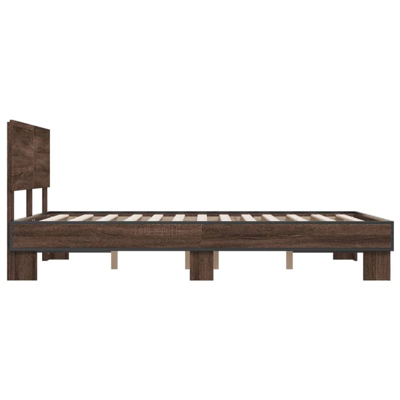 Casa si Gradina - Mobilier - Paturi si accesorii - Paturi - Cadru de pat, stejar maro, 140x200 cm, lemn prelucrat si metal - Infinity.ro