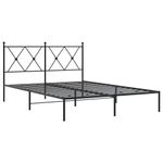 Casa si Gradina - Mobilier - Paturi si accesorii - Paturi - Cadru de pat metalic cu tablie, negru, 135x190 cm - Infinity.ro