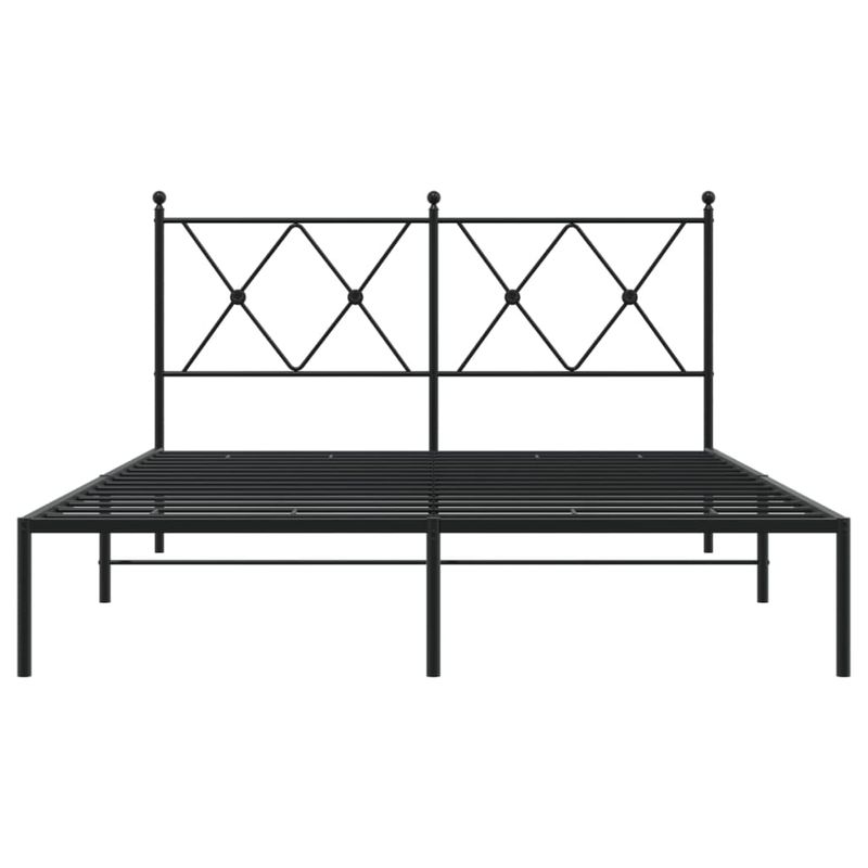 Casa si Gradina - Mobilier - Paturi si accesorii - Paturi - Cadru de pat metalic cu tablie, negru, 135x190 cm - Infinity.ro