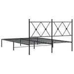 Casa si Gradina - Mobilier - Paturi si accesorii - Paturi - Cadru de pat metalic cu tablie, negru, 135x190 cm - Infinity.ro