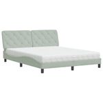 Casa si Gradina - Mobilier - Paturi si accesorii - Paturi - Pat cu saltea, gri deschis, 160x200 cm, catifea - Infinity.ro