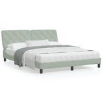 Casa si Gradina - Mobilier - Paturi si accesorii - Paturi - Pat cu saltea, gri deschis, 160x200 cm, catifea - Infinity.ro