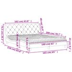 Casa si Gradina - Mobilier - Paturi si accesorii - Paturi - Pat cu saltea, gri deschis, 160x200 cm, catifea - Infinity.ro