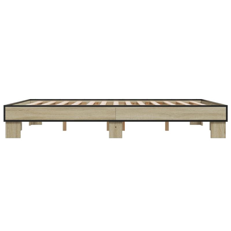 Casa si Gradina - Mobilier - Paturi si accesorii - Paturi - Cadru de pat, stejar sonoma, 150x200cm, lemn prelucrat si metal - Infinity.ro