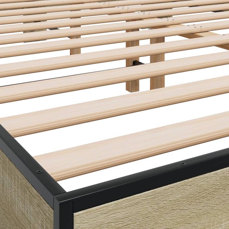 Casa si Gradina - Mobilier - Paturi si accesorii - Paturi - Cadru de pat, stejar sonoma, 150x200cm, lemn prelucrat si metal - Infinity.ro