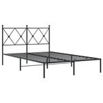 Casa si Gradina - Mobilier - Paturi si accesorii - Paturi - Cadru de pat metalic cu tablie, negru, 120x190 cm - Infinity.ro