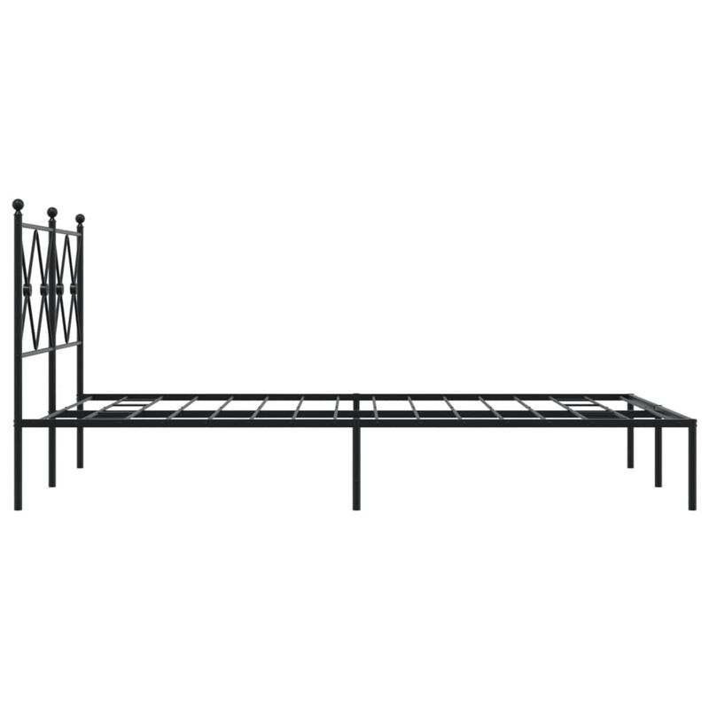 Casa si Gradina - Mobilier - Paturi si accesorii - Paturi - Cadru de pat metalic cu tablie, negru, 120x190 cm - Infinity.ro