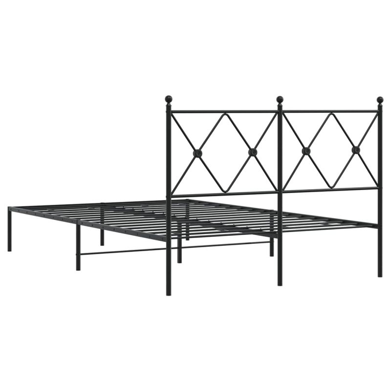 Casa si Gradina - Mobilier - Paturi si accesorii - Paturi - Cadru de pat metalic cu tablie, negru, 120x190 cm - Infinity.ro