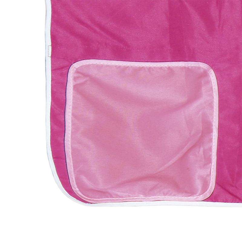 Casa si Gradina - Mobilier - Paturi si accesorii - Paturi - Pat supraetajat cu perdele, roz, 80x200 cm, lemn masiv pin - Infinity.ro