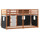 Casa si Gradina - Mobilier - Paturi si accesorii - Paturi - Pat supraetajat de copii perdele, alb/negru, 80x200 cm lemn pin - Infinity.ro