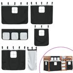 Casa si Gradina - Mobilier - Paturi si accesorii - Paturi - Pat supraetajat de copii perdele, alb/negru, 80x200 cm lemn pin - Infinity.ro