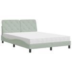 Casa si Gradina - Mobilier - Paturi si accesorii - Paturi - Pat cu saltea, gri deschis, 140x200 cm, catifea - Infinity.ro