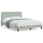 Casa si Gradina - Mobilier - Paturi si accesorii - Paturi - Pat cu saltea, gri deschis, 140x200 cm, catifea - Infinity.ro