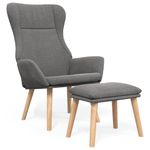 Casa si Gradina - Mobilier - Scaune si fotolii - Fotolii - Fotoliu de relaxare cu taburet, gri deschis, textil - Infinity.ro