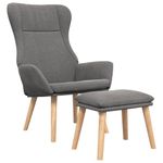 Casa si Gradina - Mobilier - Scaune si fotolii - Fotolii - Fotoliu de relaxare cu taburet, gri deschis, textil - Infinity.ro